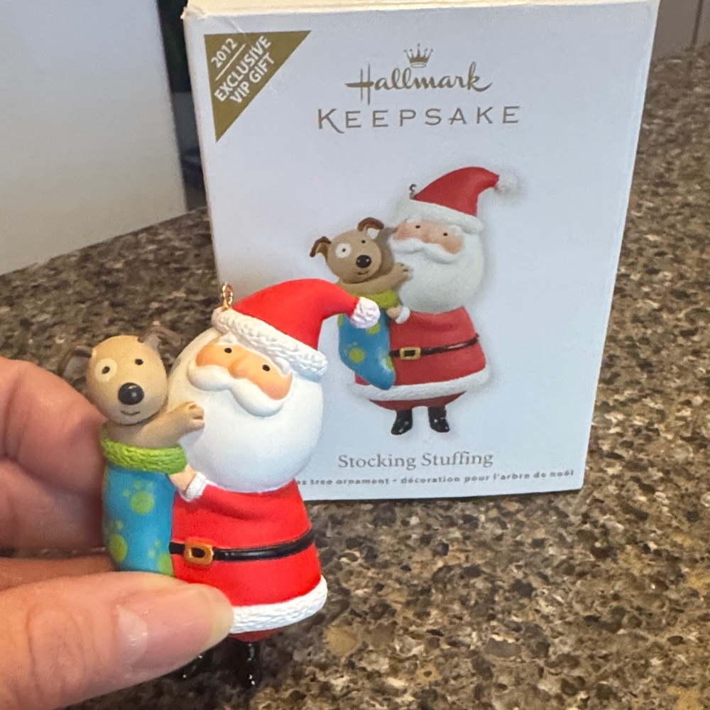 Hallmark Keepsake Exclusive VIP Santa Ornament with Stocking